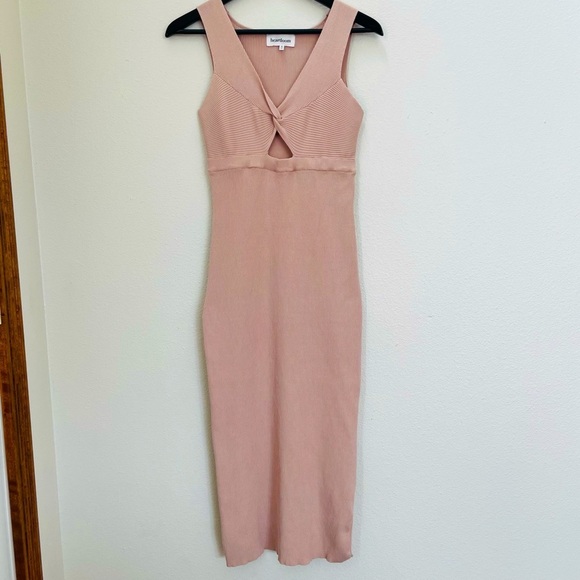 HEARTLOOM Kessy Twist Front Bodycon ARITZIA Dress in Sand Size M - Picture 2 of 11